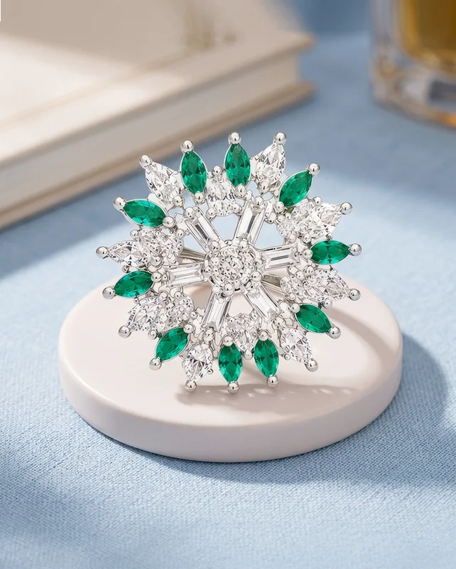 Emerald Radiance Floral Pendant