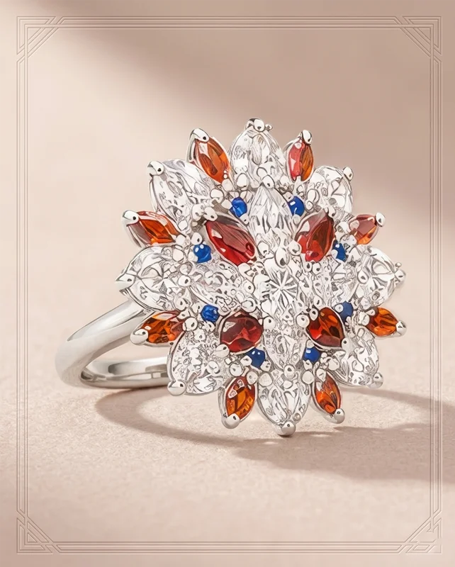 Radiant Floral Statement Ring